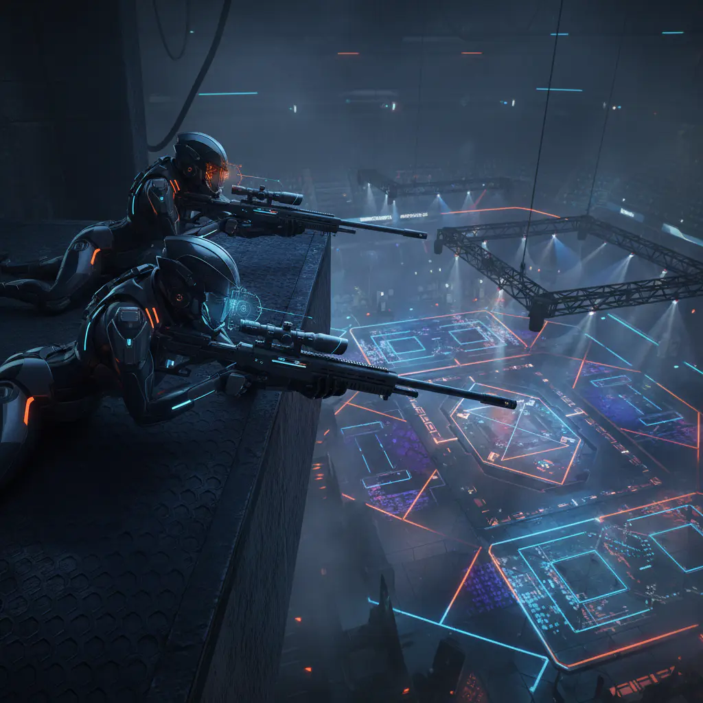 Snipers in neon arena