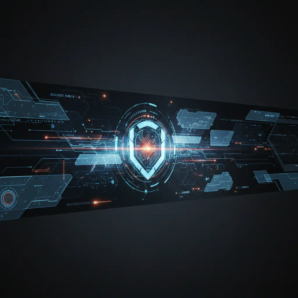Glowing futuristic HUD elements